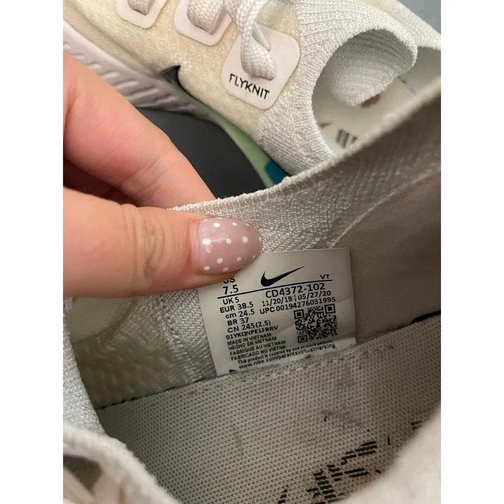 Nike React Infinity Run Flyknit Sail White Gradient CD4372-102 Womens‎ 7.5
